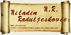 Miladin Raduljesković vizit kartica